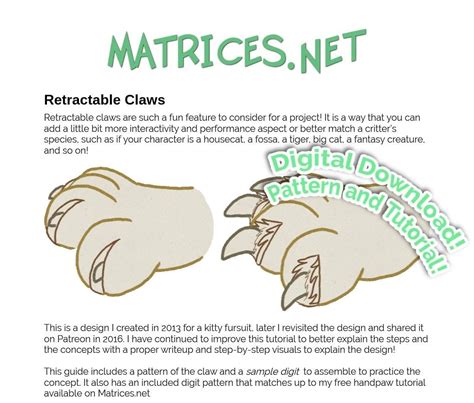 Pattern and Tutorial: Retractable Claws for Fursuits