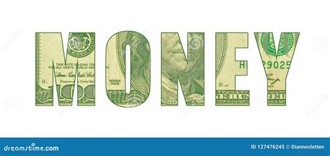 Pattern of Currency in Letters Spelling MONEY Stock Image