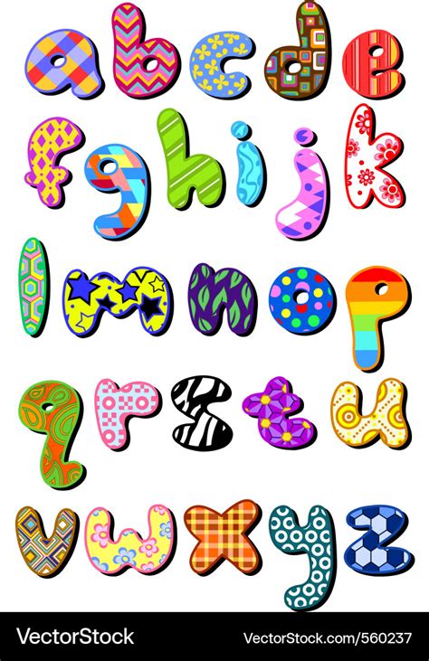 Patterned alphabet Royalty Free Vector Image VectorStock