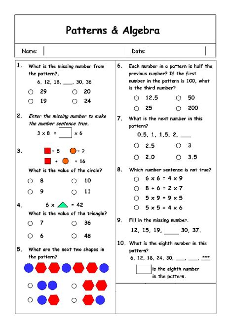 Patterns And Algebra Problem Solving Studyladder Interactive Learning