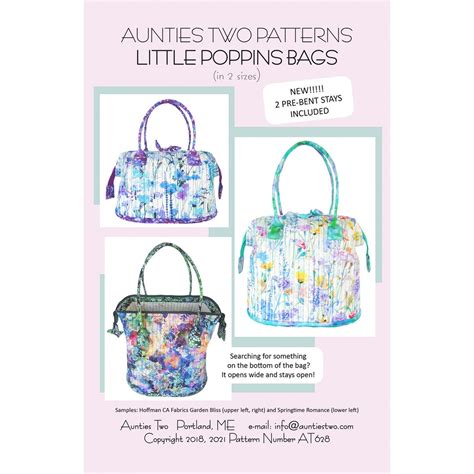 Patterns Bag Patterns Little Poppins Bag Pattern & Bag Stays by