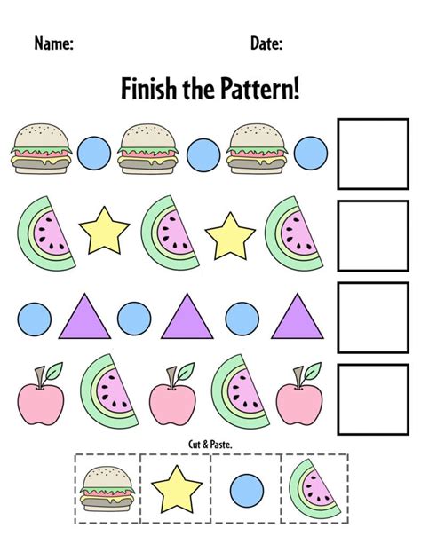 Patterns For Preschool Patterns For Kindergarten Pattern Worksheets