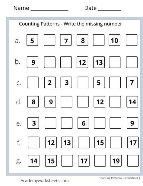 Patterns Math Worksheet