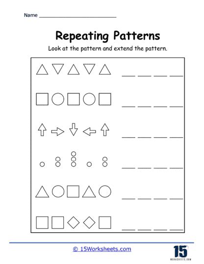 Patterns Worksheets Dynamically Created Patterns Worksheets