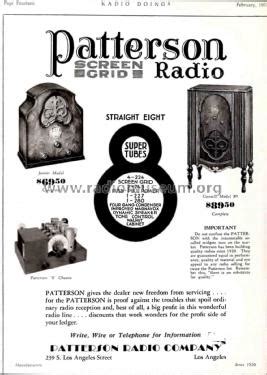 Patterson Radio Co. / Electric Co.; Los Angeles manufacturer ...