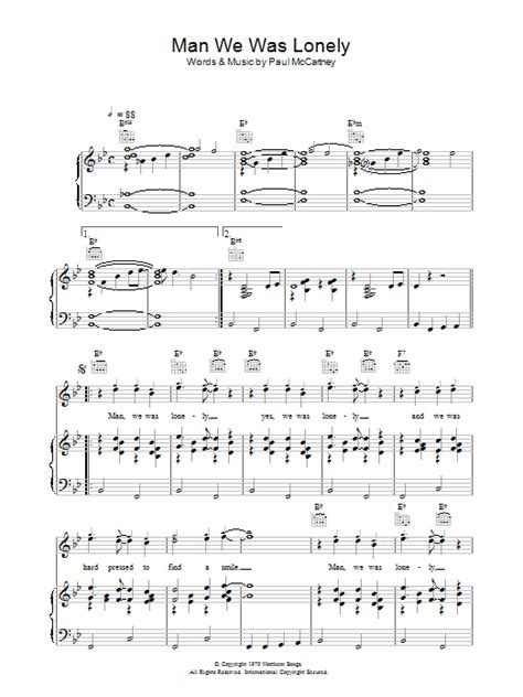 Paul McCartney "Man We Was Lonely" Sheet Music PDF Notes, …