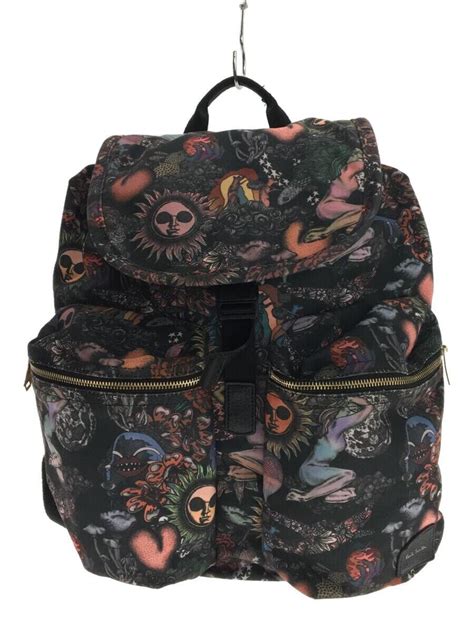 Paul Smith PSYCHEDELIC SUN BACK PACK/リュック/BLK/総柄