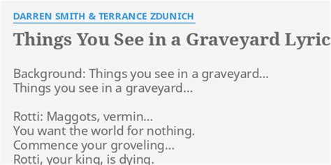 Paul Sorvino - Things You See In a Graveyard Lyrics Musixmatch