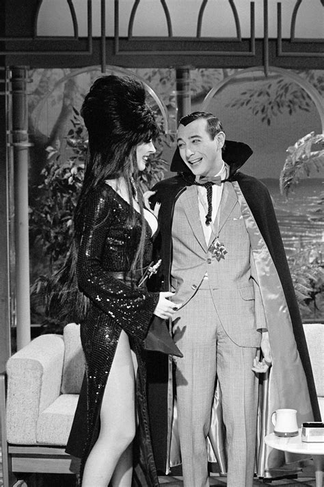 Paul reubens elvira. 4. Yours Cruelly, Elvira goes into Peterson’s drawn-out legal battle with Maila Nurmi — aka Vampira — which started when Peterson was chosen to replace her as the horror-host character on LA ... 