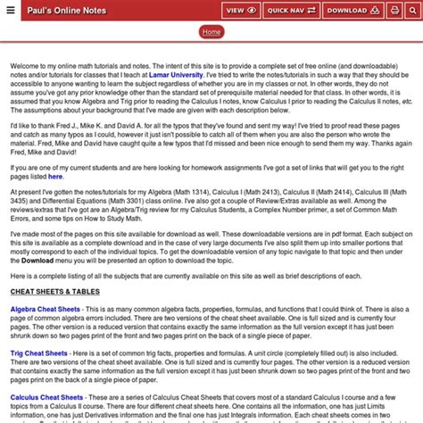 Pauls Online Math Notes Pearltrees