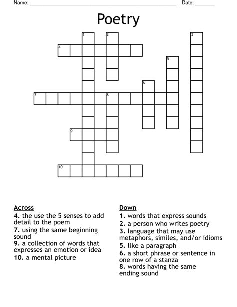 Pause in poetry crossword clue 7 letters. The Crossword Solver found 30 answers to "pause in the middle of a line of poetry", 7 letters crossword clue. The Crossword Solver finds answers to classic crosswords and cryptic crossword puzzles. Enter the length or pattern for better results. Click the answer to find similar crossword clues . Enter a Crossword Clue. 