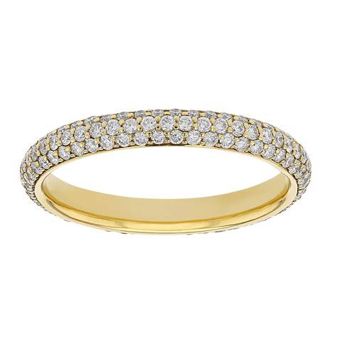 Pave band. Pave settings are a style of ring setting that refers to the way small diamonds or gemstones are set into the band of an engagement or wedding ring. It's more of a ring style than a setting. For instance, many halo settings use pave diamonds in the halo itself and on the shank. 