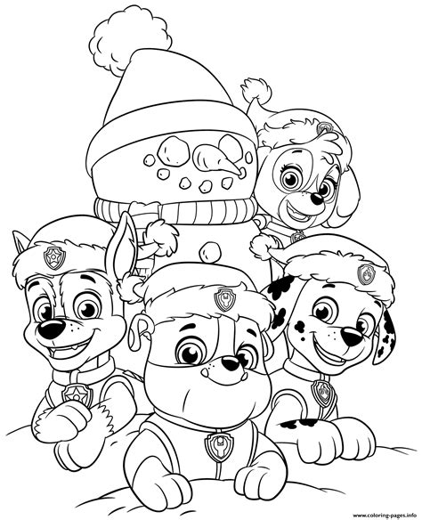 Paw Patrol Christmas Coloring Pages Printable