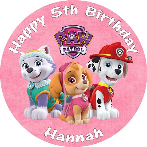 Paw Patrol MARSHALL Edible Cake Toppers Round