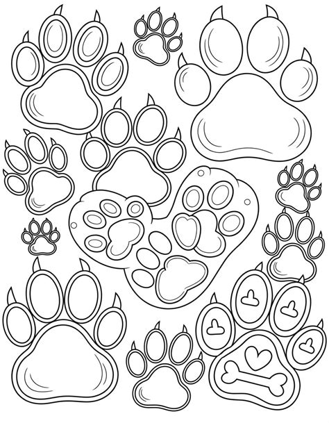 Paw Print Coloring