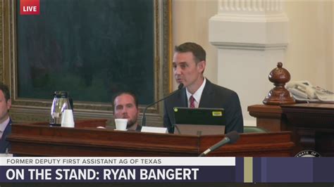 Paxton impeachment: Whistleblower Ryan Bangert kicks off Thursday testimony
