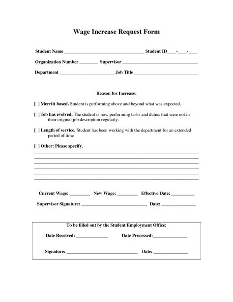 Pay Raise Request or wage raise request Form sample Helloalive