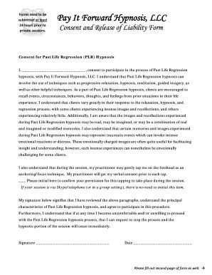 Pay it Forward Hypnosis Form Fill Out and Sign Printable PDF Template signNow