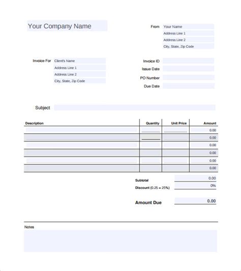 Paycheck Invoice Template