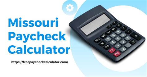 Paycheck calculator missouri. Missouri Paycheck Calculator. Paycheck Calculator. This free, easy to use payroll calculator will calculate your take home pay. Supports hourly & salary income and multiple pay frequencies. Calculates Federal, FICA, Medicare and withholding taxes for all 50 states. Check out our new page Tax Change to find out how federal or state tax changes ... 
