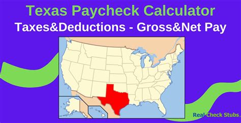 Oct 11, 2023 · Paycheck Calculator Texas - TX (Tax Year 2023: Last Updated on October 11, 2023) You may figure out your take-home pay or net pay by entering your weekly, monthly, or yearly wages together with the necessary federal, state, and local W4 information into our free Texas paycheck calculator. Because Texas has no state income tax, your pay is only ... 