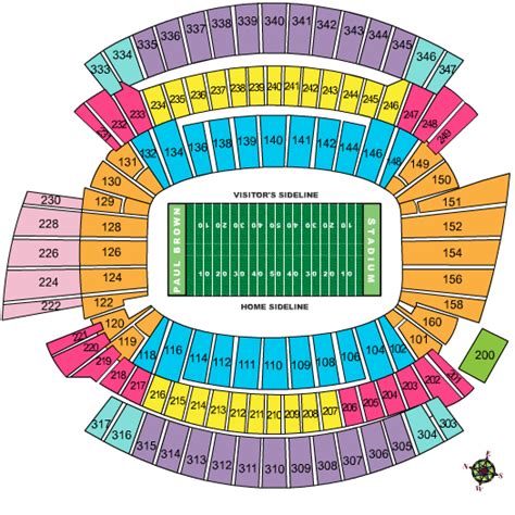 The 100-Level at Paycor Stadium is a great option for any Bengals game. It is the closest seating option and is a great spot to see NFL action up close. Sideline Seating There are 32 rows in each sideline section with accessible seating in the back. Most football fans prefer sitting here for equal views on both sides of the field.. Paycor seating chart