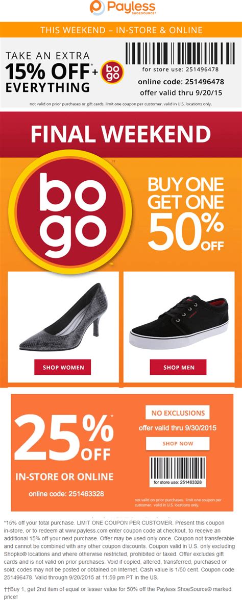 Payless Coupon Codes Save 50 W Sep 2021 Coupons