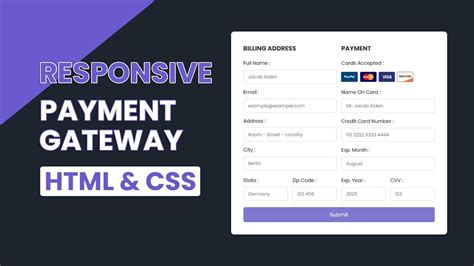 Payment Form Using HTML & CSS Full Responsive