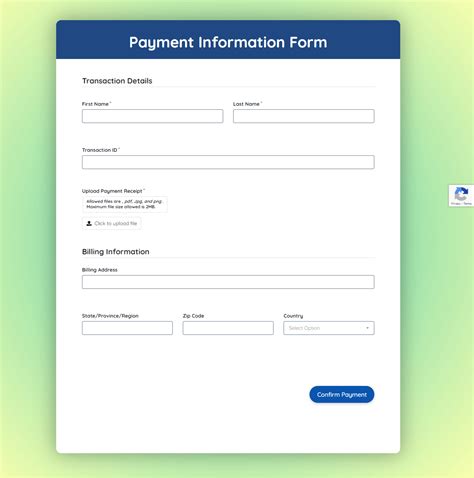 Payment Instructions Form