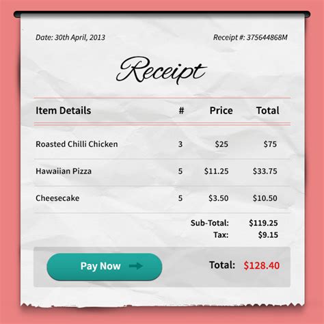 Payment Receipt PSD GraphicsFuel Receipt design, Receipt template