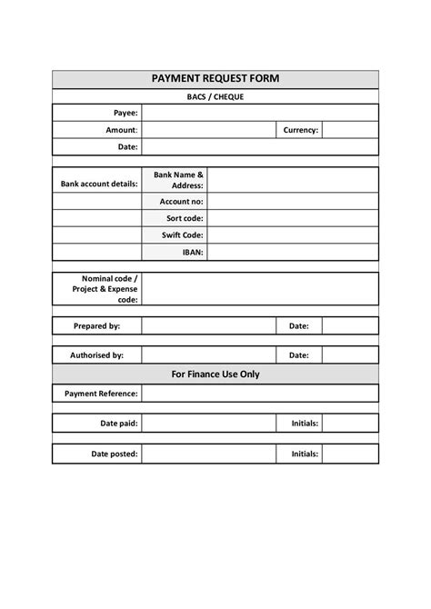 Payment Request Form Template Word Printable Word Searches