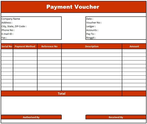 Payment Voucher Format Download Online in Excel