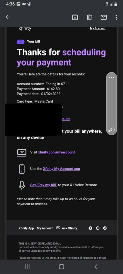 Click on the account icon in the upper righthand corner of Xfinity.com to pay your bill, check your balance, see your billing history, sign up for automatic payments and paperless billing, and so much more. All online, available 24/7. Check out your account online, download the Xfinity app, or say "my Account" or "Pay my bill" into your ...