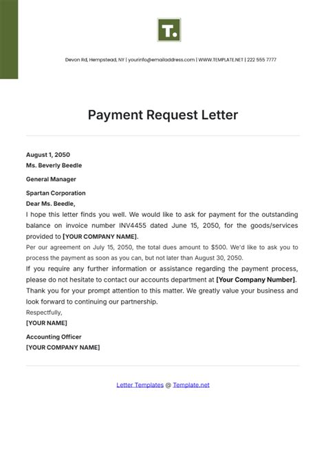 Payment request format.  There are many situations when a payment request...