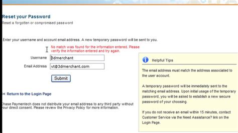 Or, visit chasepaymentech.com and on the Merchant Login page, select Resource Online and click the Go button. 2) The Secure Login page displays. Enter the user name provided by Chase Paymentech in the Enter Your User Name field, and then click Login. 3) If the user name submitted is valid, then a second Secure Login page displays. . 