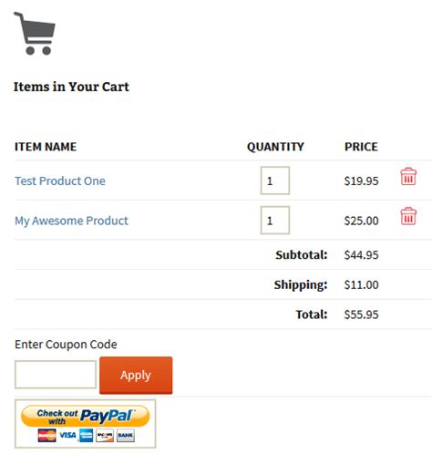 Paypal shopping cart example.  Some such shopping cart software is extensible through t...