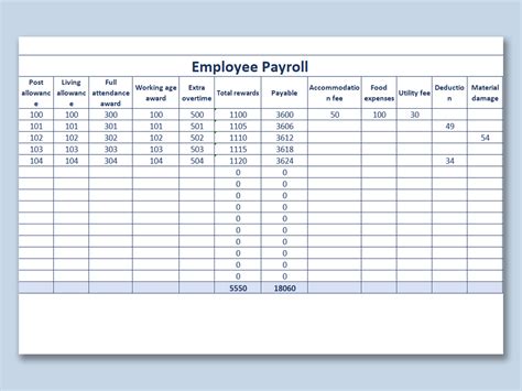 Payroll Calculator Template for MS Excel Excel Templates
