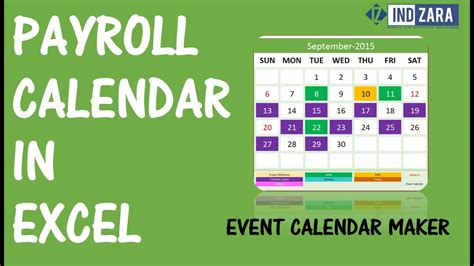 Payroll Calendar using Event Calendar Maker Excel Template YouTube