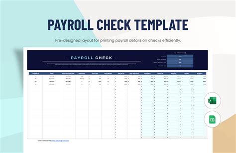 Payroll Check Template Excel Templates