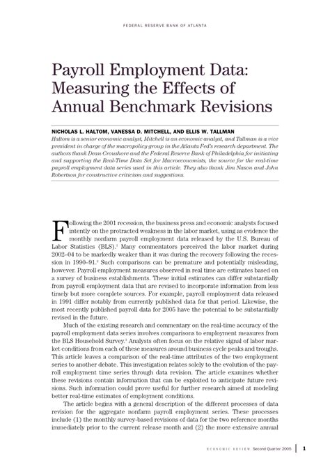 Payroll Employment Data:Measuring the Effects of Annual …