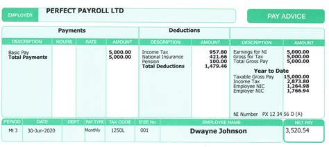 Payslip Template Uk