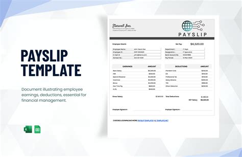 Payslip Template in Excel Exsheets