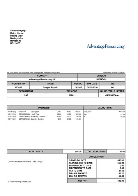 Payslip template. 10. Overtime pay (For employees with overtime pay) 11. Start and end date of overtime payment period (if different from item 5 start and end date of salary period) (For employees with overtime pay) 12. Net salary paid in total. To help employers, MOM has provided a sample payslip template on their website. 