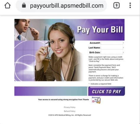 Payyourbill apsmedbill. There is never a charge for making a payment and your credit card information is protected by our secure website. 