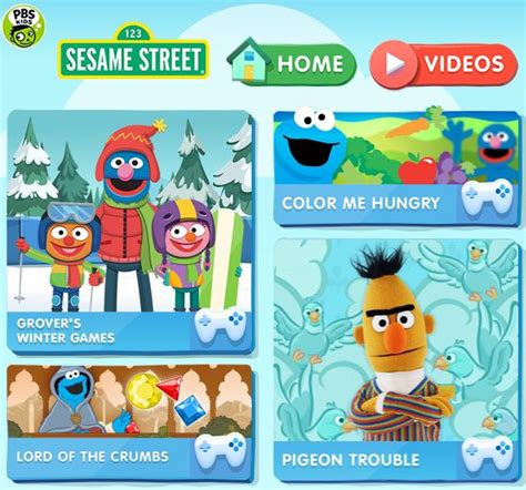 Play Sesame Street games with Elmo, Cookie Monster, Abby C
