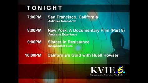 Pbs kvie schedule. Swing: Pure Pleasure. S 1 Ep 5 | 1h 28m 38s. As the Depression drags on, jazz comes as close as ever to being America's music. Swing: The Velocity of Celebration. S 1 Ep 6 | 1h 39m 45s. A new sound emerges- pulsing, stomping, suffused with the blues. Dedicated to Chaos. S 1 Ep 7 | 1h 53m 9s. When America enters World War II, jazz is part of the ... 