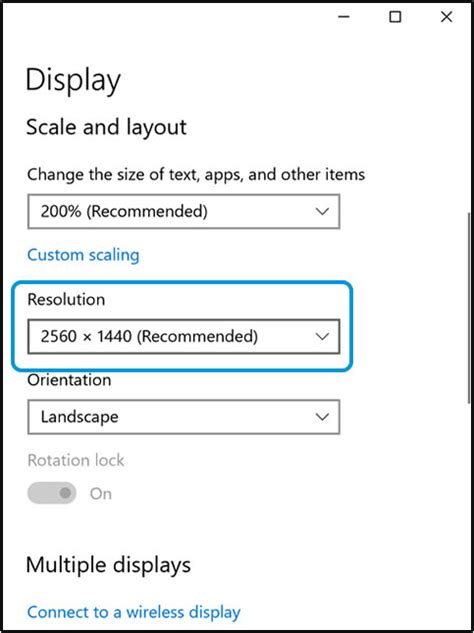 Pc resolution scale.  In the drop-down menu, select the (Recommended) ...
