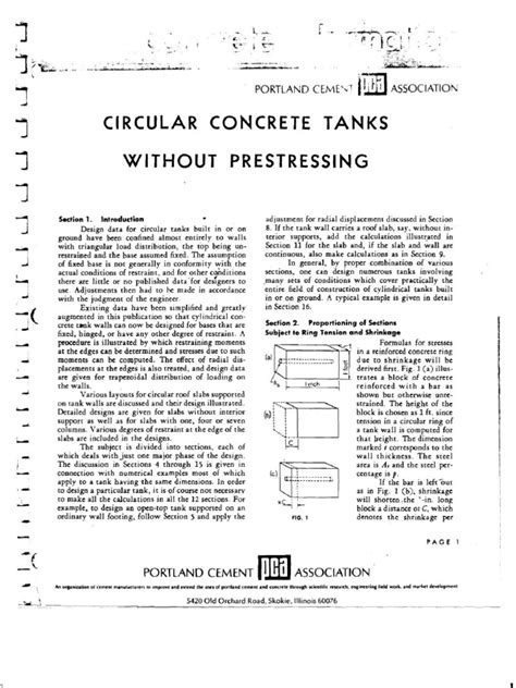 Pca design manual for circular concrete tanks. - Epopea di erra.  di luigi cagni..