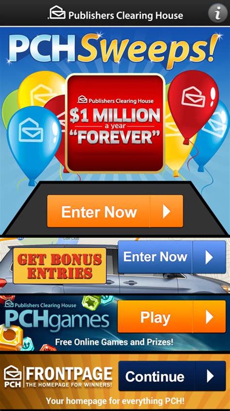 Enter PCH sweepstakes for a chance to win big prizes like $15 million, $10,000 or a new car. Check out the featured sweepstakes, daily tokens and other ways to win on PCH.com..