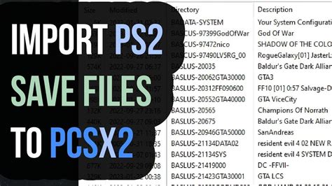 Pcsx2 save files.  In this video, I'll guide you through importing a save fi...